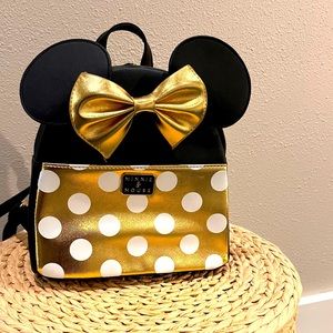 GOLD ✨Minnie Mouse Bow & Ears Backpack ✨| Great Condition